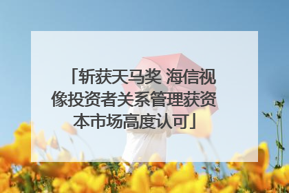 斩获天马奖 海信视像投资者关系管理获资本市场高度认可