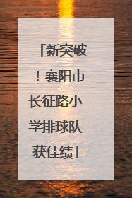 新突破！襄阳市长征路小学排球队获佳绩
