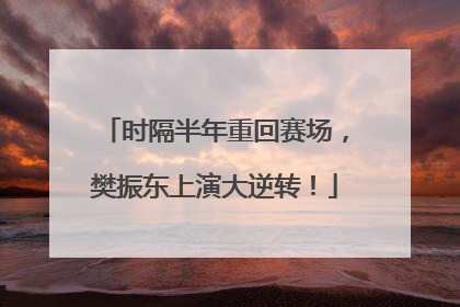 时隔半年重回赛场，樊振东上演大逆转！