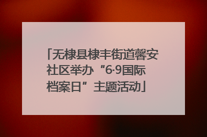 无棣县棣丰街道馨安社区举办“6·9国际档案日”主题活动