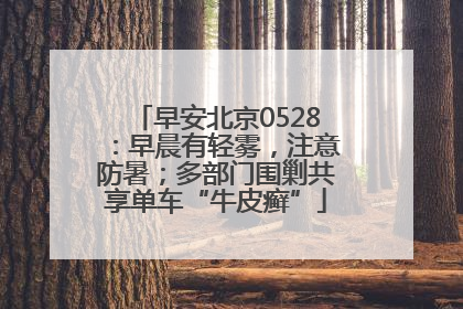 早安北京0528：早晨有轻雾，注意防暑；多部门围剿共享单车“牛皮癣”