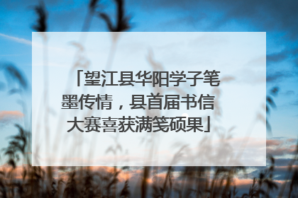 望江县华阳学子笔墨传情，县首届书信大赛喜获满笺硕果