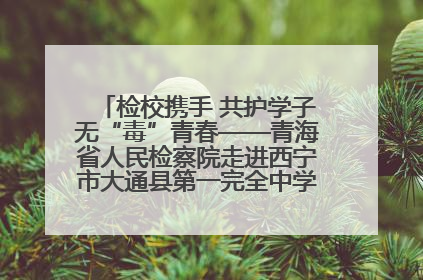 检校携手 共护学子无“毒”青春——青海省人民检察院走进西宁市大通县第一完全中学开展禁毒宣传侧记