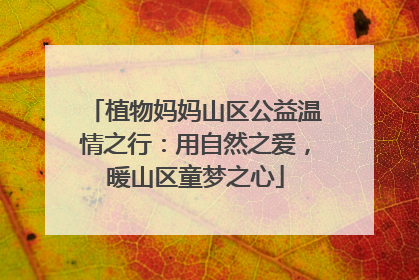 植物妈妈山区公益温情之行：用自然之爱，暖山区童梦之心