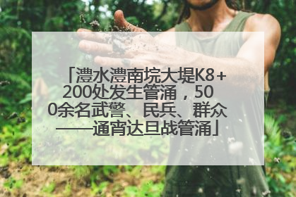 澧水澧南垸大堤K8+200处发生管涌，500余名武警、民兵、群众——通宵达旦战管涌