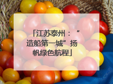 江苏泰州：“造船第一城”扬帆绿色航程