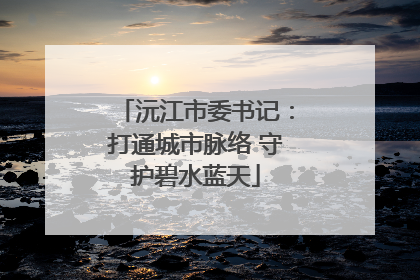 沅江市委书记：打通城市脉络 守护碧水蓝天