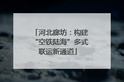 河北廊坊：构建“空铁陆海”多式联运新通道