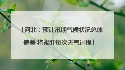 河北：预计汛期气候状况总体偏差 将紧盯每次天气过程