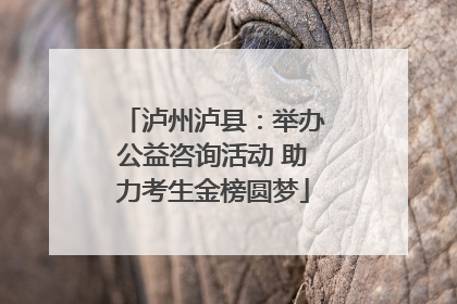泸州泸县：举办公益咨询活动 助力考生金榜圆梦