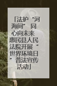 法护“河海间” 同心向未来 惠民县人民法院开展“世界环境日”普法宣传活动