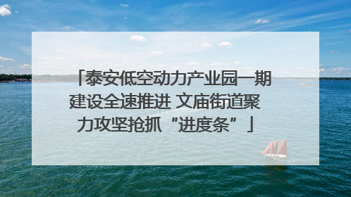 泰安低空动力产业园一期建设全速推进 文庙街道聚力攻坚抢抓“进度条”