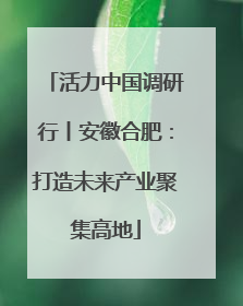 活力中国调研行丨安徽合肥：打造未来产业聚集高地