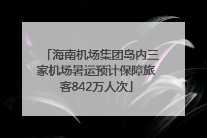 海南机场集团岛内三家机场暑运预计保障旅客842万人次