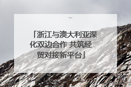 浙江与澳大利亚深化双边合作 共筑经贸对接新平台