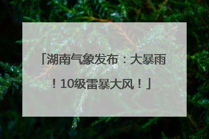湖南气象发布：大暴雨！10级雷暴大风！