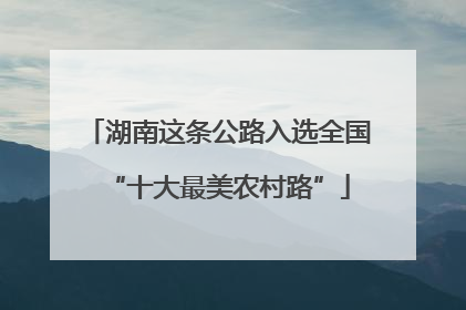 湖南这条公路入选全国“十大最美农村路”