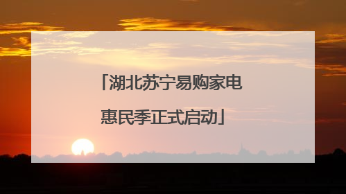 湖北苏宁易购家电惠民季正式启动
