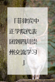 菲律宾中正学院代表团到四川崇州交流学习