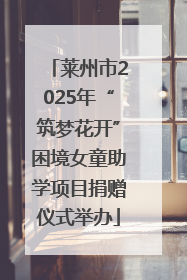 莱州市2025年“筑梦花开”困境女童助学项目捐赠仪式举办