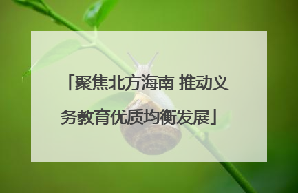 聚焦北方海南 推动义务教育优质均衡发展