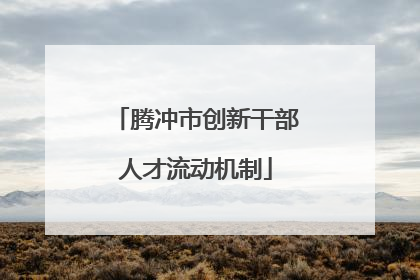 腾冲市创新干部人才流动机制