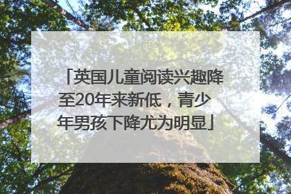 英国儿童阅读兴趣降至20年来新低，青少年男孩下降尤为明显