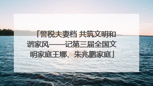 警税夫妻档 共筑文明和谐家风——记第三届全国文明家庭王娜、朱兆鹏家庭