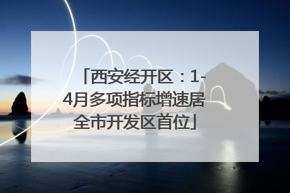 西安经开区：1-4月多项指标增速居全市开发区首位
