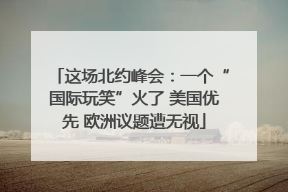 这场北约峰会：一个“国际玩笑”火了 美国优先 欧洲议题遭无视