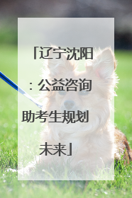 辽宁沈阳：公益咨询助考生规划未来