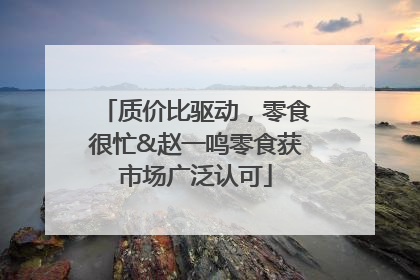 质价比驱动，零食很忙&赵一鸣零食获市场广泛认可