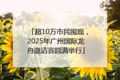 超10万市民围观，2025年广州国际龙舟邀请赛圆满举行