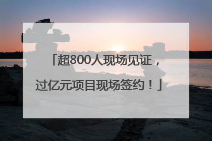 超800人现场见证，过亿元项目现场签约！