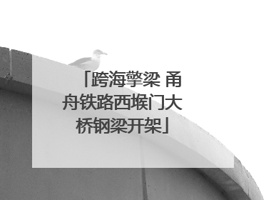 跨海擎梁 甬舟铁路西堠门大桥钢梁开架