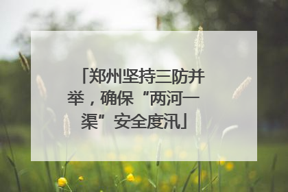 郑州坚持三防并举，确保“两河一渠”安全度汛