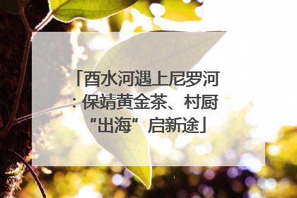 酉水河遇上尼罗河：保靖黄金茶、村厨“出海”启新途
