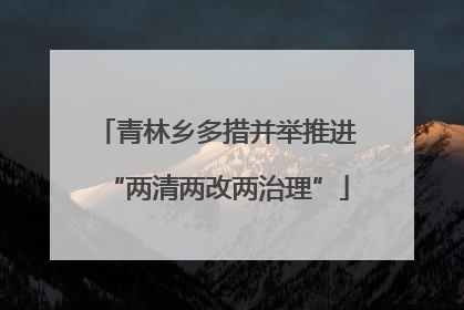青林乡多措并举推进“两清两改两治理”