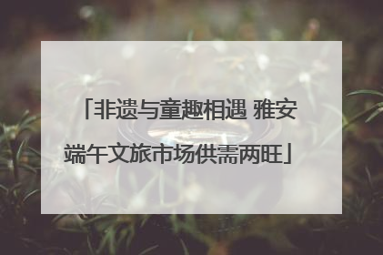 非遗与童趣相遇 雅安端午文旅市场供需两旺