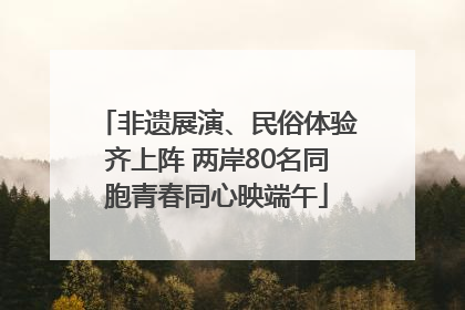 非遗展演、民俗体验齐上阵 两岸80名同胞青春同心映端午