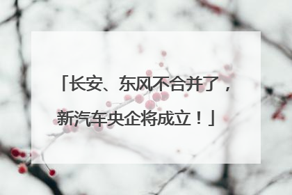 长安、东风不合并了，新汽车央企将成立！