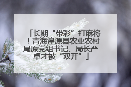 长期“带彩”打麻将！青海湟源县农业农村局原党组书记、局长严卓才被“双开”