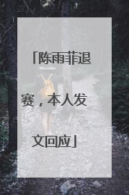 陈雨菲退赛，本人发文回应
