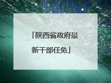 陕西省政府最新干部任免