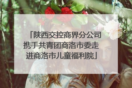 陕西交控商界分公司携手共青团商洛市委走进商洛市儿童福利院