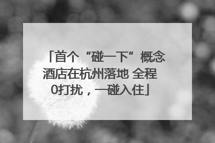 首个“碰一下”概念酒店在杭州落地 全程0打扰，一碰入住