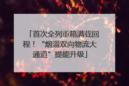 首次全列重箱满载回程！“烟淄双向物流大通道”提能升级