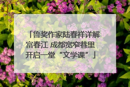 鲁奖作家陆春祥详解富春江 成都宽窄巷里开启一堂“文学课”