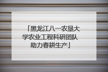 黑龙江八一农垦大学农业工程科研团队助力春耕生产