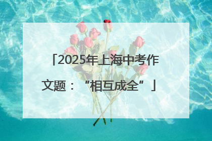 2025年上海中考作文题：“相互成全”